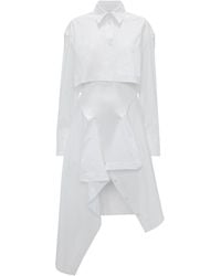 JW Anderson - Cotton Asymmetric Midi Dress - Lyst