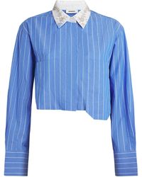 Sandro - Cotton Beaded Cropped Shirt - Lyst