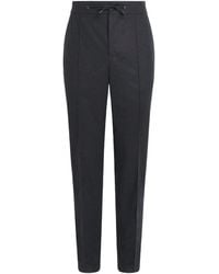 Isaia - Wool-Cashmere Drawstring Trousers - Lyst