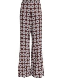 Sandro - Floral Print Flared Trousers - Lyst