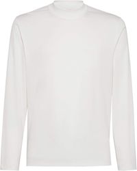Brunello Cucinelli - Cotton High-Neck T-Shirt - Lyst