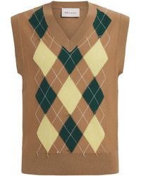 Ami Paris - Wool-Cotton Argyle Sweater Vest - Lyst