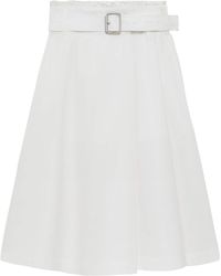 Loewe - Cotton Belted Midi Skirt - Lyst