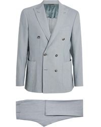 Canali - Linen-Wool Kei Double-Breasted Blazer - Lyst