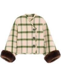 Valentino - Wool Check Wrap Jacket - Lyst