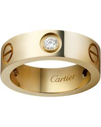 Cartier - Yellow Gold And Diamond Love Ring - Lyst
