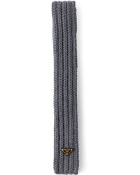 Prada - Virgin Wool Logo Scarf - Lyst