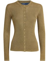 Polo Ralph Lauren - Metallic Rib-Knit Cardigan - Lyst