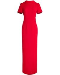 Roland Mouret - Crepe Boat-Neck Maxi Dress - Lyst