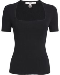 Maje - Square-Neck Ribbed Sweater - Lyst