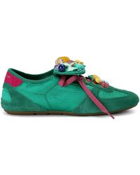 Kurt Geiger - Satin Printed Wembley Sneakers - Lyst