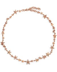 BeeGoddess - Rose Gold And Diamond Apple Seed Choker Necklace - Lyst