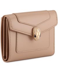 BVLGARI - Leather Serpenti Forever Compact Wallet - Lyst