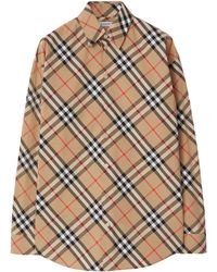 Burberry - Cotton Check Relaxed Shirt - Lyst
