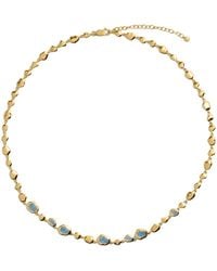 Monica Vinader - Vermeil And Aquamarine Odyssey Pebbled Chain Bracelet - Lyst