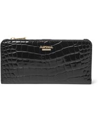 Aspinal of London - Large Leather Croc-Embossed Mayfair Purse - Lyst