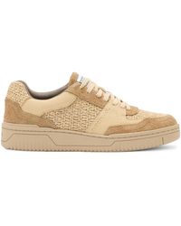 AllSaints - Leather-Raffia Hix Sneakers - Lyst