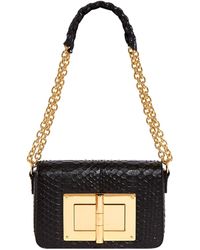 Tom Ford Medium Python Natalia Shoulder Bag - Black
