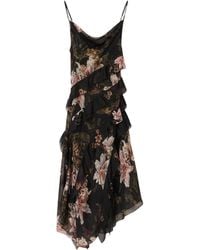 AllSaints - Floral Ruth Midi Dress - Lyst