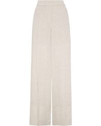 Brunello Cucinelli - Linen Loose Track Trousers - Lyst