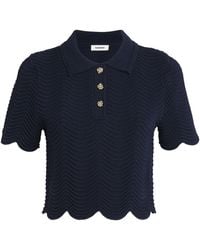 Sandro - Knitted Polo Crop Top - Lyst