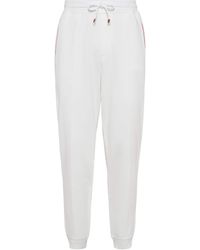 Brunello Cucinelli - French Terry Piping-Detail Sweatpants - Lyst