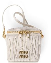Miu Miu - Micro Leather Matelassé Cross-Body Bag - Lyst