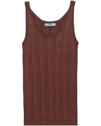 Prada - Cotton Ribbed Vest Top - Lyst