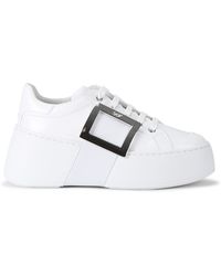 Roger Vivier - Leather Viv Skate Platform Sneakers - Lyst