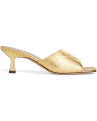 Sandro - Metallic Leather Heeled Mules 55 - Lyst