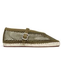 Alaïa - Suede Mesh Espadrille Flats - Lyst