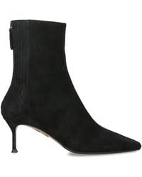 Aquazzura - Suede Saint Honore Ankle Boots 65 - Lyst