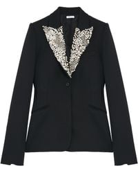 McQueen - Wool Embellished Single-Breasted Jacket - Lyst