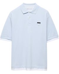 Prada - Cotton Layered Polo Shirt - Lyst