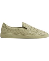 Bottega Veneta - Leather Intrecciato Sawyer Sneakers - Lyst