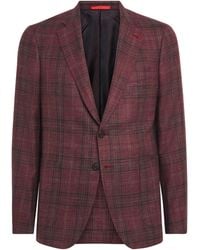 Isaia - Wool-Cashmere-Silk Check Capri Blazer - Lyst