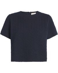 ME+EM - Cotton-Blend Jacquard Cropped T-Shirt - Lyst