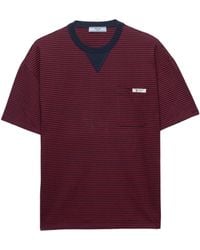 Prada - Cotton Stripe Oversized T-Shirt - Lyst