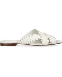 Tod's - Leather T-Strap Sandals - Lyst