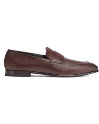 Zegna - Leather L'asola Loafers - Lyst