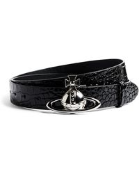 Vivienne Westwood - Croc-Embossed Leather Orb Belt - Lyst