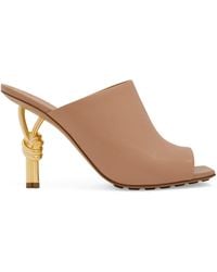 Bottega Veneta - Leather Knot Mules 90 - Lyst