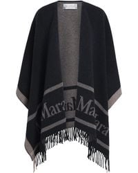 Max Mara - Wool Logo Poncho - Lyst
