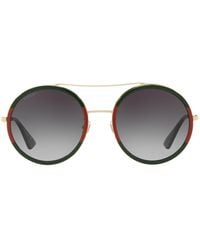 Gucci - Stripe Oval Pilot Sunglasses - Lyst