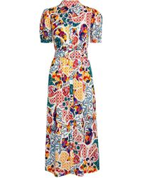 Diane von Furstenberg - Floral Print Paddy Midi Dress - Lyst