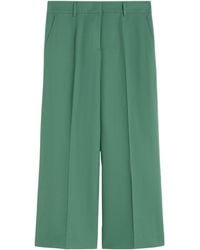 Weekend by Maxmara - Cotton-Linen Wide-Leg Cropped Trousers - Lyst