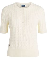 Polo Ralph Lauren - Cable-Knit Short-Sleeve Henley Sweater - Lyst