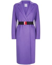 Sandro Longline Waist Belt Coat - Purple