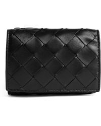 Bottega Veneta - Leather Intrecciato Trifold Wallet - Lyst