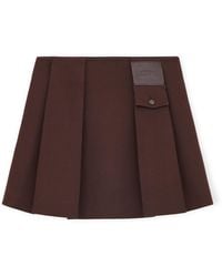 Loewe - Wool-Silk Pleated Mini Skirt - Lyst